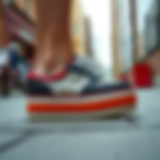 Vintage Roxy Platform Shoes in Urban Setting Vintage Roxy platform shoes in a stylish urban setting