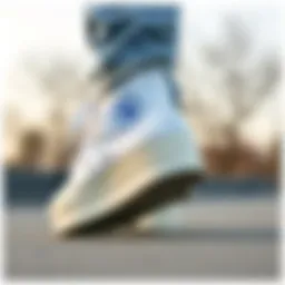 Stylish White Platform Converse from a side angle