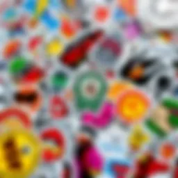 Vibrant collection of diverse stickers
