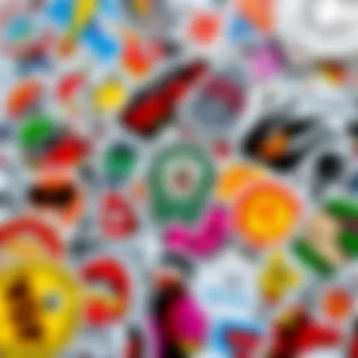 Diverse Sticker Collection Vibrant collection of diverse stickers