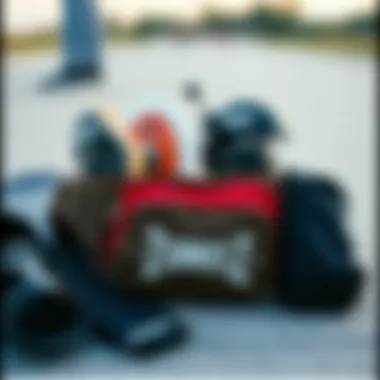 Essential Skate Gear with Zumiez Fanny Pack Fanny pack alongside essential skateboarding gear