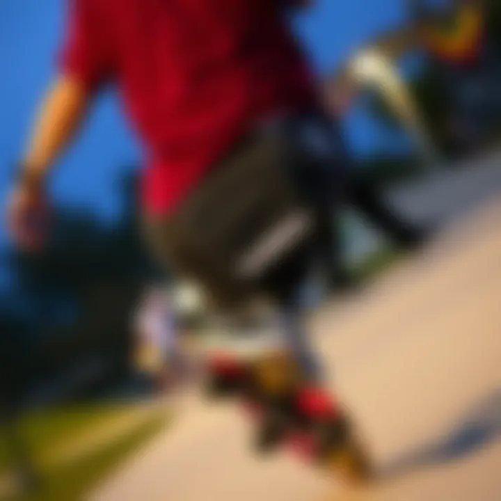 Zumiez Fanny Pack in Action Skateboarder wearing Zumiez fanny pack during a trick