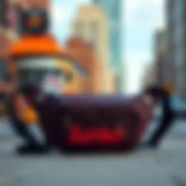Zumiez Fanny Pack in Urban Setting Stylish Zumiez fanny pack displayed against urban backdrop