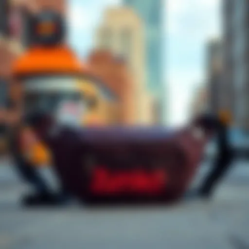 Zumiez Fanny Pack in Urban Setting Stylish Zumiez fanny pack displayed against urban backdrop