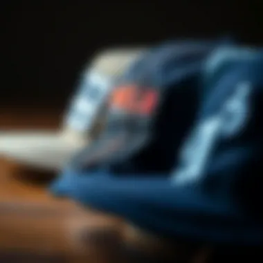 Close-up of dad hat textures and materials