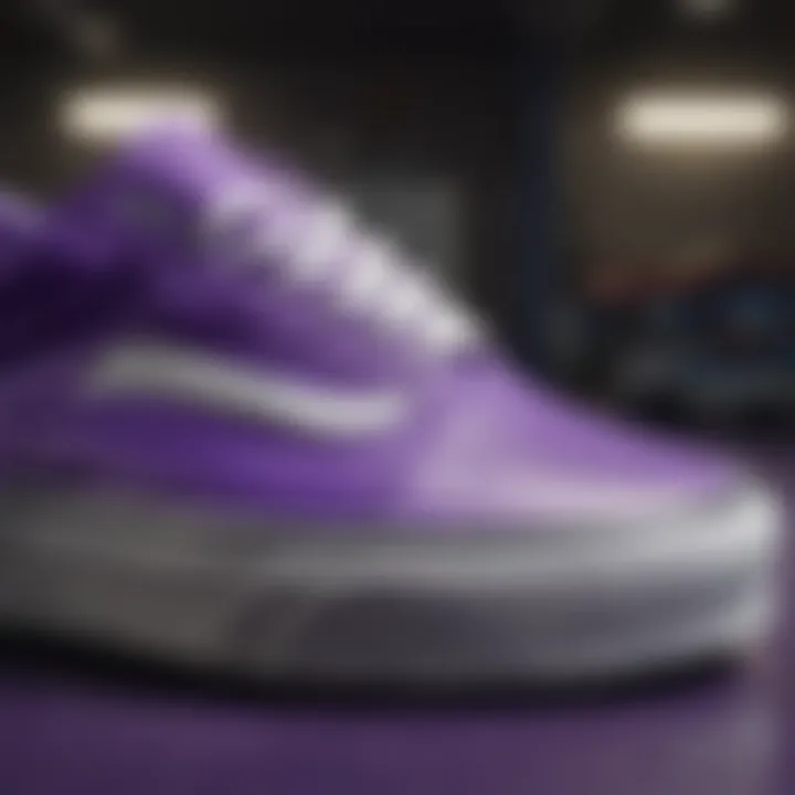 Detail shot of the material used in ultra violet vans