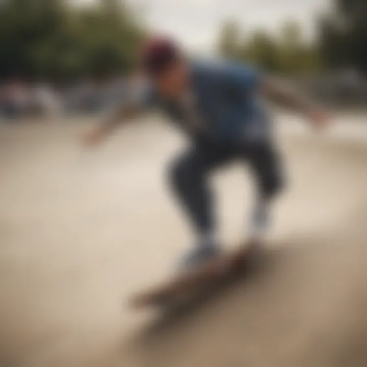 A skateboarder wearing Vans slip-ons while performing tricks at a skate park.