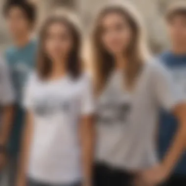 Diverse Styles of Zumiez Shirts Group of skateboarders showcasing diverse Zumiez shirt styles