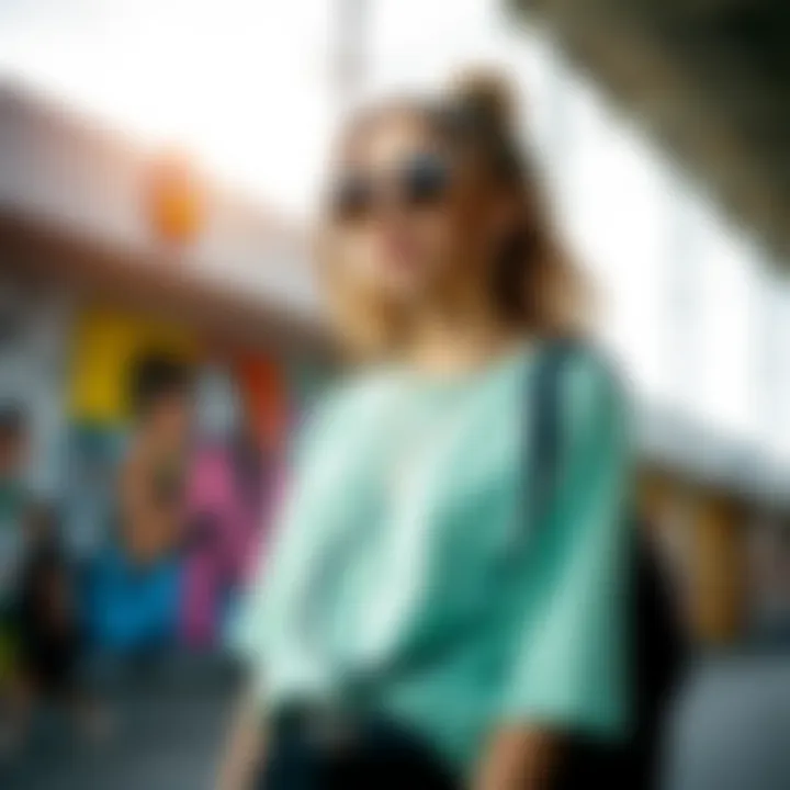 Fashion Statement with Mint Green Tee Fashionable outfit showcasing a mint green tee shirt