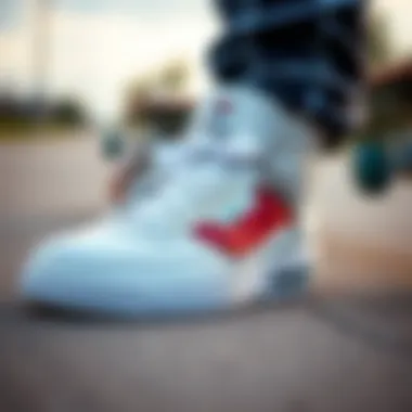 A close-up of Fila shoes highlighting their performance features