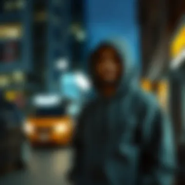 Trendy Urban Hoodie Style A fashion-forward individual styling a trendy hoodie in an urban setting