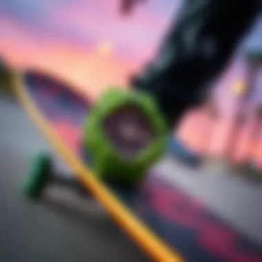 G-Shock GA 2100 Green in Skateboarding Culture G-Shock GA 2100 Green in a skateboarding environment