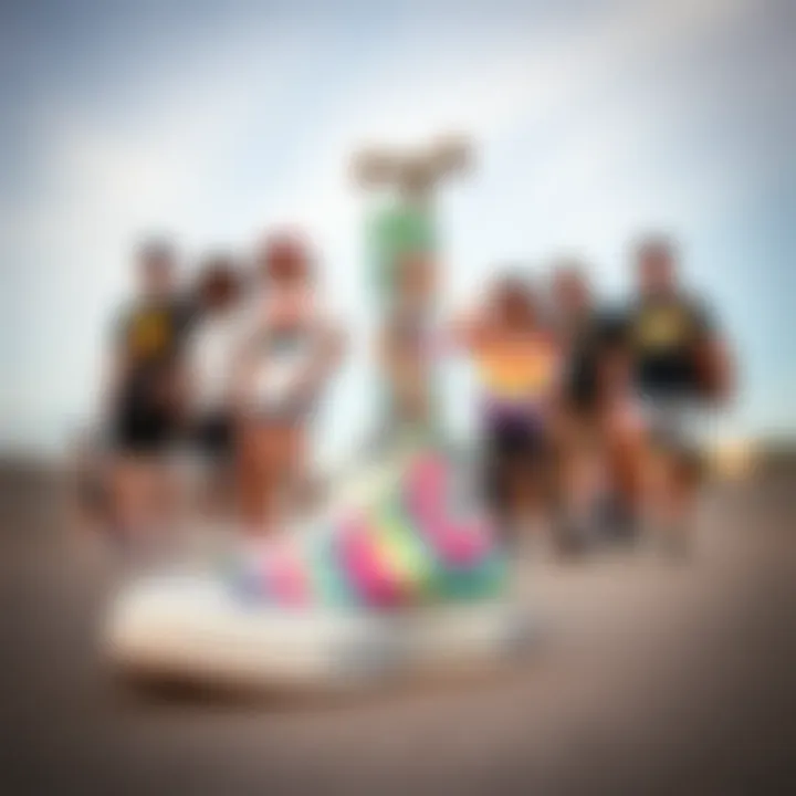 Diverse Skate Style Featuring Tie Dye Converse Group of skaters showcasing their unique styles with tie dye Converse