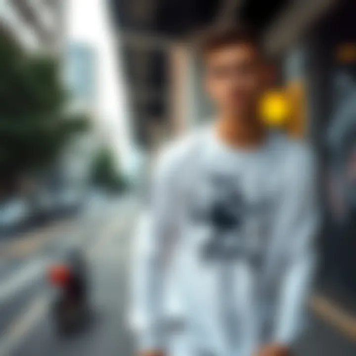 Urban Style with Long Sleeve Graphic Tees A stylish long sleeve graphic tee worn in an urban setting