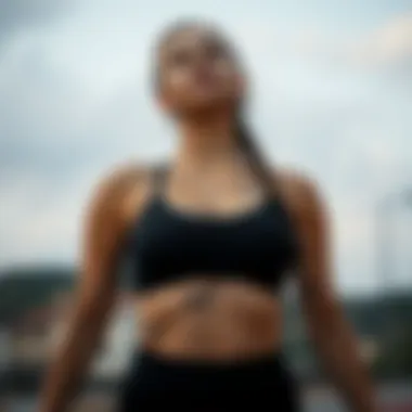 Empowerment and Confidence in Athletic Wear Visual representation of the psychological benefits of wearing sports bras during exercise