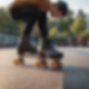 A thoughtful skater maintaining their Bont skates, ensuring longevity and optimal performance.