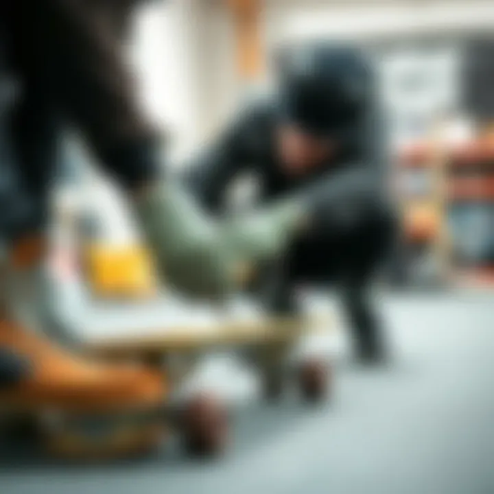Essential Maintenance for Sure Grip Skates A technician performing maintenance on a sure grip skate.
