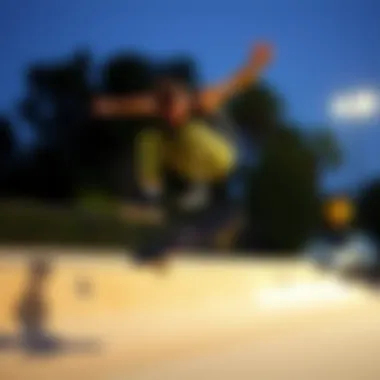 Successful Execution: The Joy of Landing an Ollie Skateboarder landing successfully after an ollie