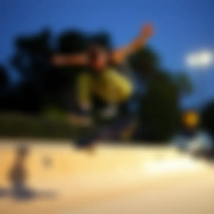 Successful Execution: The Joy of Landing an Ollie Skateboarder landing successfully after an ollie