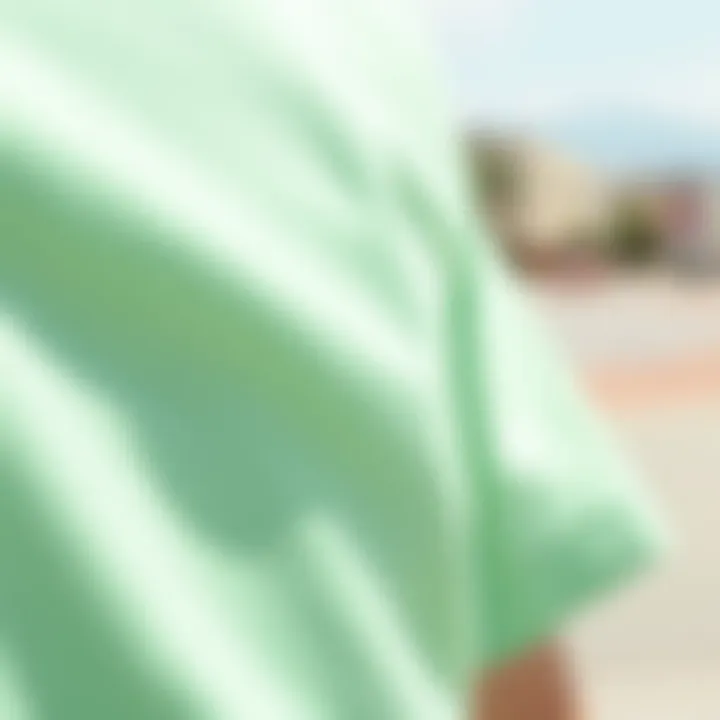 Fabric Texture of Mint Green Tee Close-up of fabric texture of a mint green tee