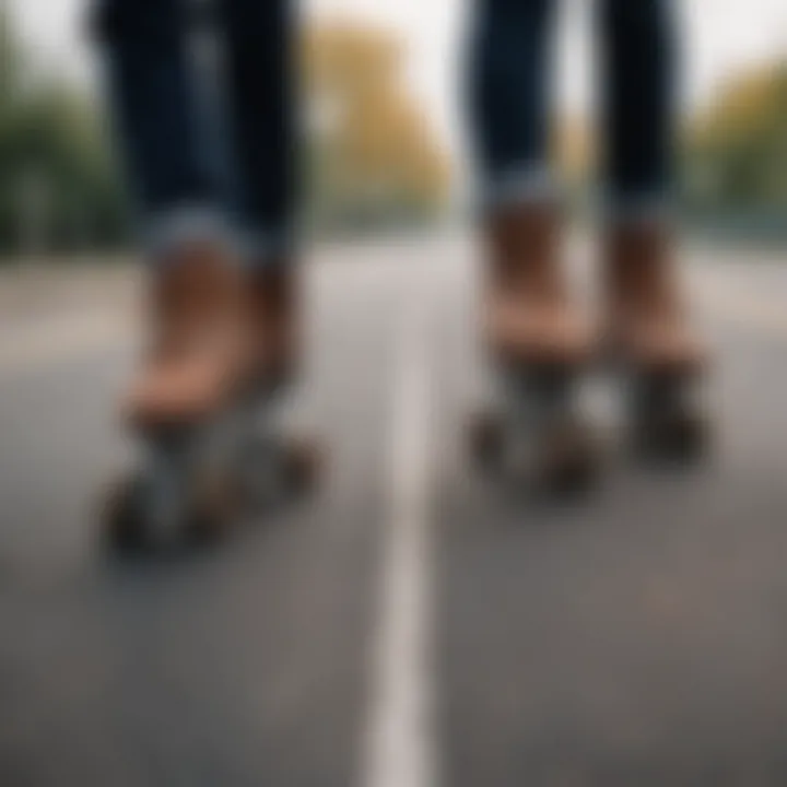 Comparison of traditional skates and motorized skates side by side.