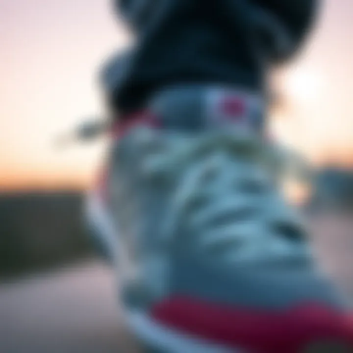 Design Details of New Balance 327 Close-up of the New Balance 327's unique design elements