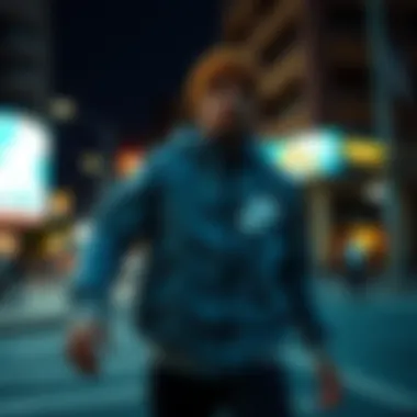 Skateboarder wearing the Nike gray jacket in an urban environment