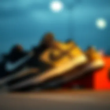 Evolution of Nike SB Shoe Designs Artistic representation of the evolution of Nike SB shoe designs over the years.