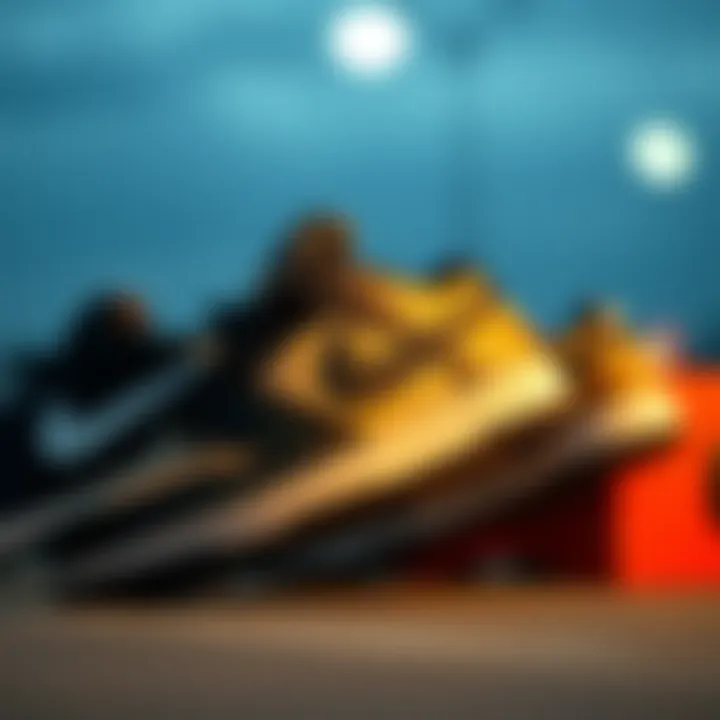 Evolution of Nike SB Shoe Designs Artistic representation of the evolution of Nike SB shoe designs over the years.