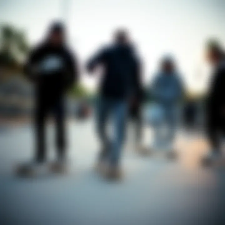 Skateboarders in Nike Sweatpants Group of skateboarders showcasing Nike Standard Fit Sweatpants