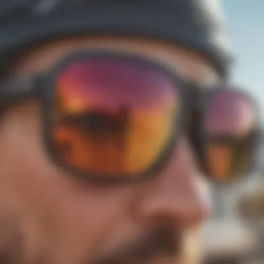 Close-up of polarized lenses in Oakley Holbrook XL