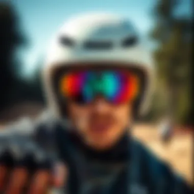 Oakley Ridgeline Lenses in Action An athlete using Oakley Ridgeline lenses in an extreme sport setting, highlighting their suitability.