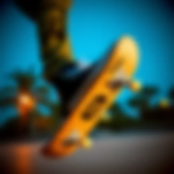 Skateboarding with Osiris D3 Shoes Skateboarder wearing Osiris D3 shoes during a trick