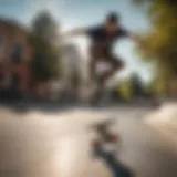 Skateboarder performing a trick with vibrant surroundings