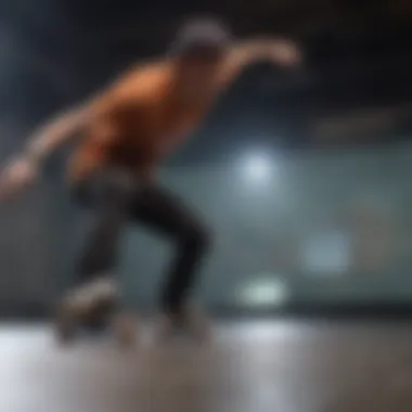 Skater in action under different lighting conditions