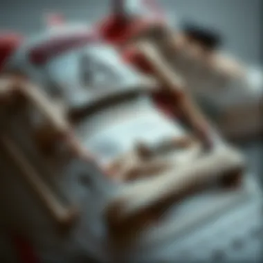 Close-up of materials used in Reebok Club 85 shoes