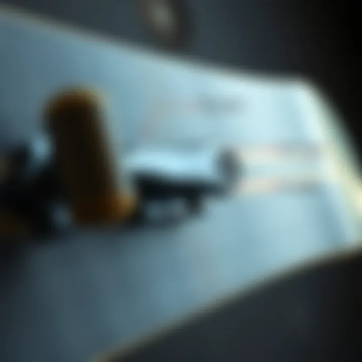 Key Features of Skateboard Deck An overhead view of a skateboard deck with grip tape and wheels