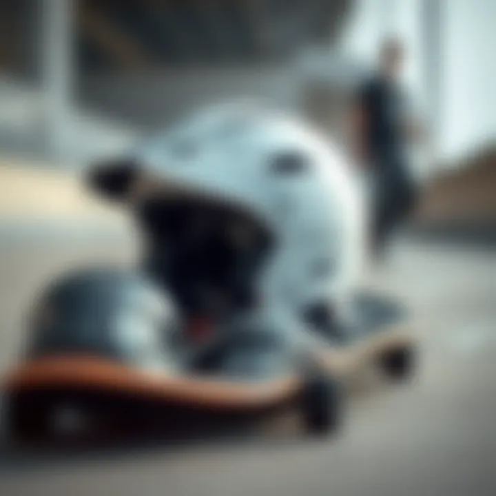 Safety Gear for New Skaters Essential safety gear for novice skaters, including a helmet and pads