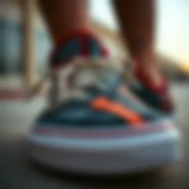 Intricate Design of Sheckler Shoes Close-up of Sheckler shoes showcasing intricate design details