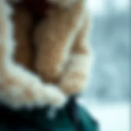 Close-up of sherpa lining detail showcasing soft texture