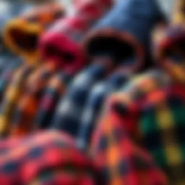 Colorful Collection of Sherpa Flannels Variety of sherpa lined hooded flannels in different colors and patterns