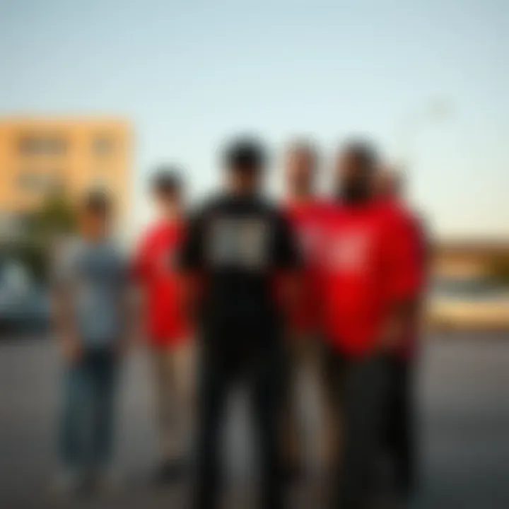 Skate Community Connection in One Bone T-Shirts Group of skateboard enthusiasts sharing a moment in One Bone t-shirts