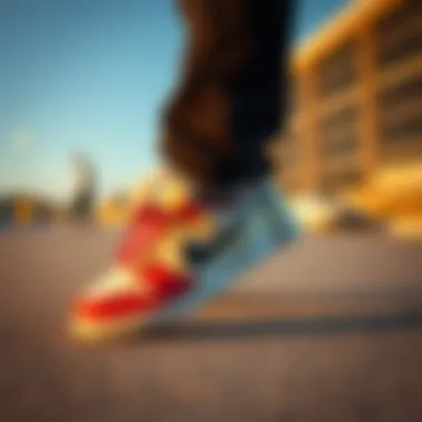 Larger Footwear in Skate Culture Representation Illustration of skate culture representation with larger footwear