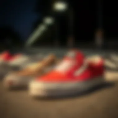 Comparative Analysis of Skate Footwear A collection of popular skate shoes for comparison with Vans Slip-On Lo Pro.