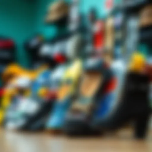 A collection of skateboards and accessories showcasing various brands available at Skate Warehouse