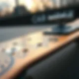 Detailed view of skateboard deck design