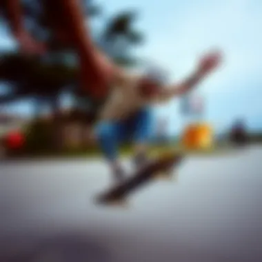 Dynamic Tricks on a 7.75-inch Skateboard Skater performing trick on 7.75 skateboard