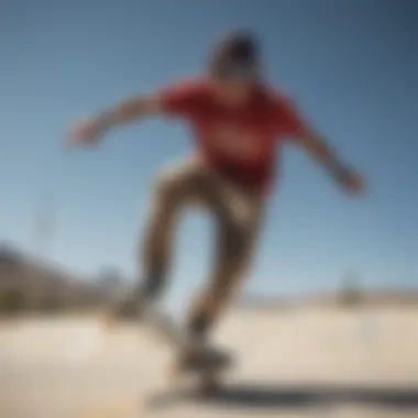 Skateboarder wearing Von Zipper Shades during a trick