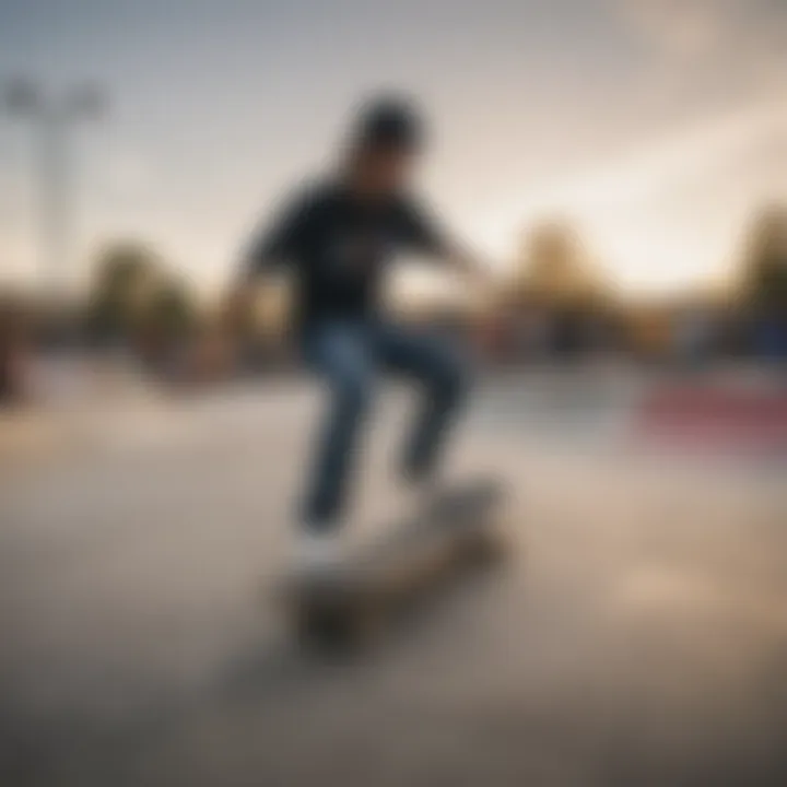 Group of skateboarders in a vibrant skate park