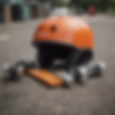 Essential Safety Gear for Skateboarding Skateboard with safety gear laid out